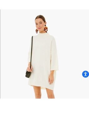 Tuckernuck Maxine Mock Neck Sweater Dress Ivory Size Small